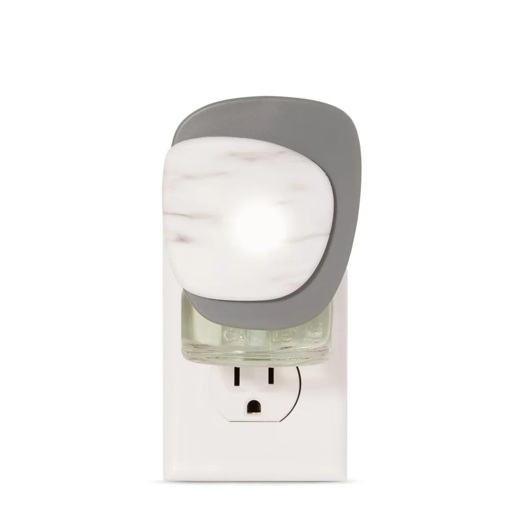 White Marble Pebble ScentPlug® Diffuser with Light