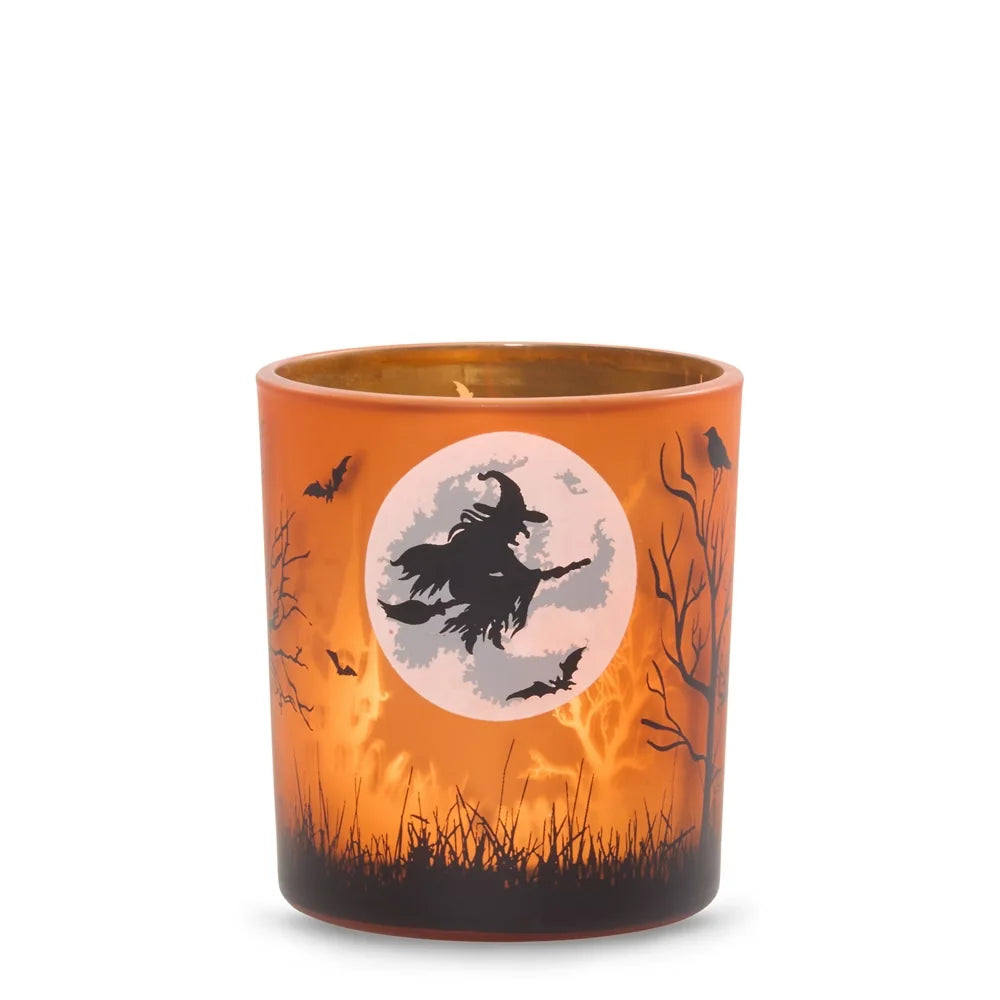 Orange Witch's Moon Tea Light Candle Holder